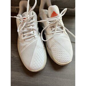 Adidas Women's Size 9.5 Court Jam Bounce Sky Tint/Silver/Orange